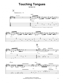 page one of Touching Tongues (Guitar Tab (Single Guitar))