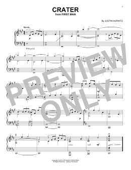 page one of Crater (from First Man) (Piano Solo)
