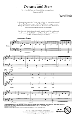 page one of Oceans And Stars (2-Part Choir)
