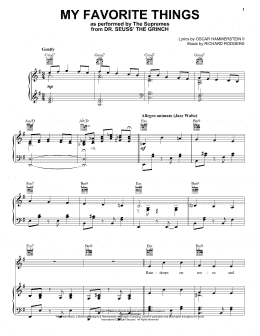 page one of My Favorite Things (from The Grinch) (Piano, Vocal & Guitar Chords (Right-Hand Melody))