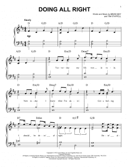 page one of Doing All Right (Easy Piano)