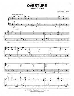 page one of Overture (from God of War III) (Piano Solo)