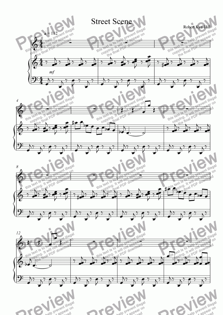 page one of Street Scene [Piano, Flute]