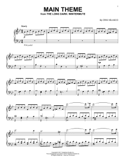 page one of Main Theme (from The Long Dark: Wintermute) (Piano Solo)