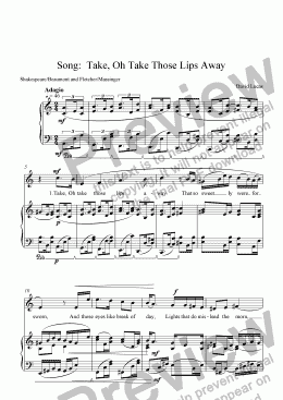 page one of Song: Take, Oh Take Those Lips Away