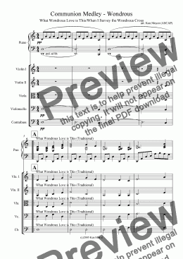 page one of Communion Medley - Wondrous