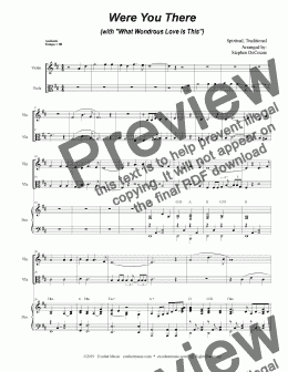 page one of Were You There (with "What Wondrous Love Is This") (Duet for Violin & Viola)