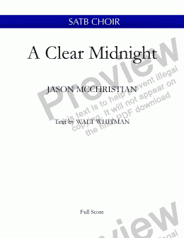 page one of A Clear Midnight - FULL SCORE