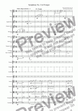page one of Symphony No. 2 in D major, Op. 70 - IV. Finale. Allegro moderato