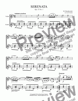 page one of Serenata Op. 15 No. 1 for violin and guitar