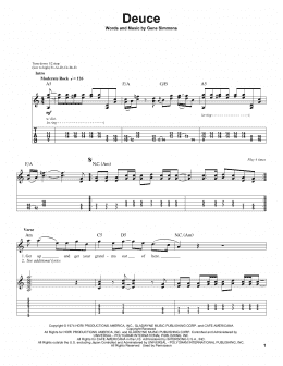 page one of Deuce (Guitar Tab (Single Guitar))