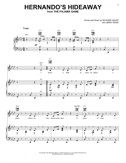 page one of Hernando's Hideaway (Piano, Vocal & Guitar Chords (Right-Hand Melody))