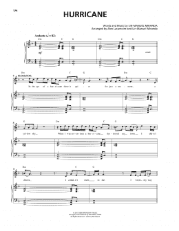 page one of Hurricane (from Hamilton) (Piano & Vocal)
