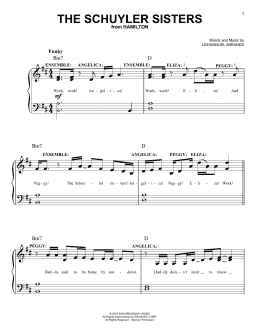 page one of The Schuyler Sisters (from Hamilton) (Easy Piano)