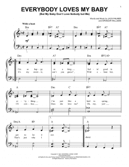 page one of Everybody Loves My Baby (But My Baby Don't Love Nobody But Me) (Easy Piano)