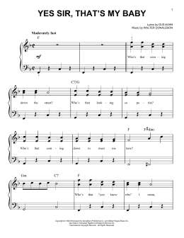 page one of Yes Sir, That's My Baby (Easy Piano)