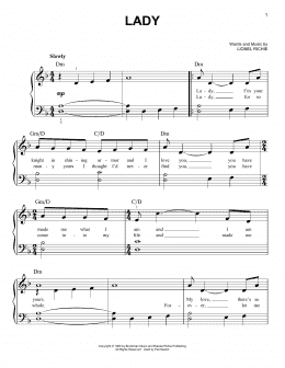 page one of Lady (Easy Piano)