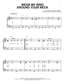 page one of Wear My Ring Around Your Neck (Easy Piano)