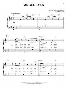 page one of Angel Eyes (Easy Piano)