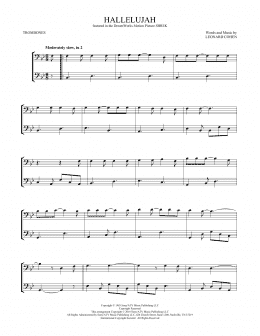 page one of Hallelujah (Trombone Duet)