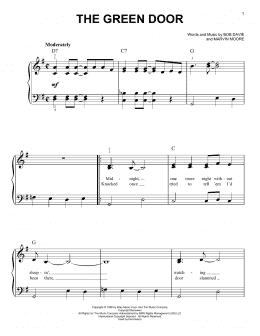 page one of The Green Door (Easy Piano)