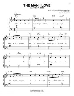 page one of The Man I Love (Easy Piano)