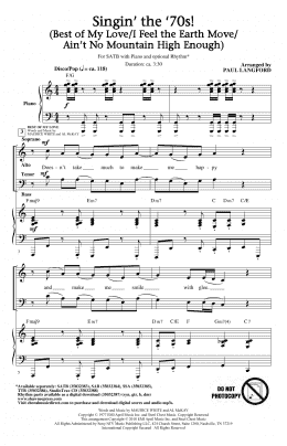 page one of Singin' The 70's (arr. Paul Langford) (SATB Choir)