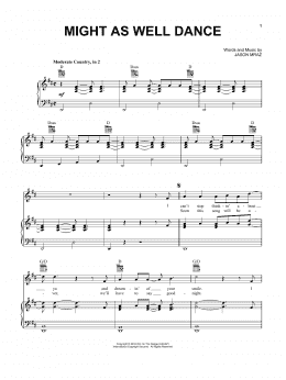 page one of Might As Well Dance (Piano, Vocal & Guitar Chords (Right-Hand Melody))
