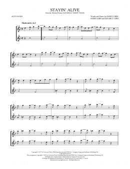 page one of Stayin' Alive (Alto Sax Duet)
