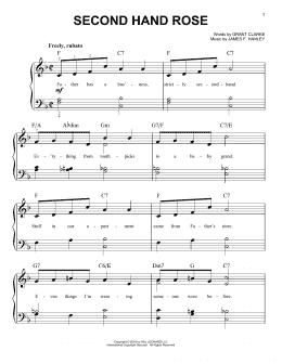 page one of Second Hand Rose (Easy Piano)