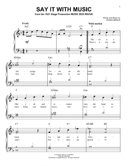 page one of Say It With Music (Easy Piano)