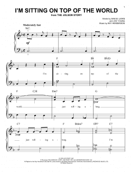 page one of I'm Sitting On Top Of The World (Easy Piano)