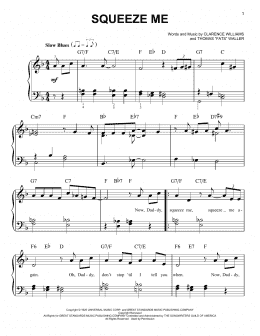 page one of Squeeze Me (Easy Piano)