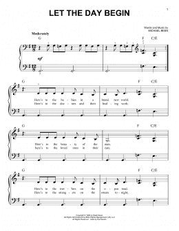 page one of Let The Day Begin (Easy Piano)