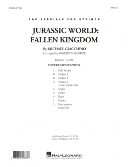 page one of Jurassic World: Fallen Kingdom (arr. Robert Longfield) - Conductor Score (Full Score) (Orchestra)