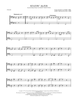 page one of Stayin' Alive (Cello Duet)