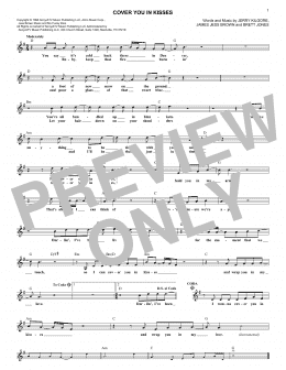 page one of Cover You In Kisses (Lead Sheet / Fake Book)