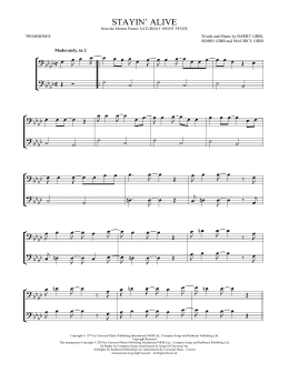 page one of Stayin' Alive (Trombone Duet)