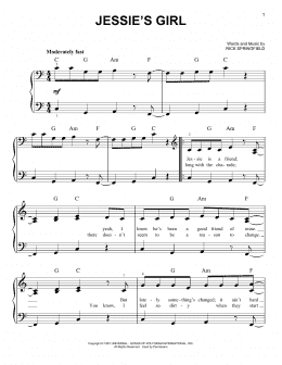 page one of Jessie's Girl (Easy Piano)