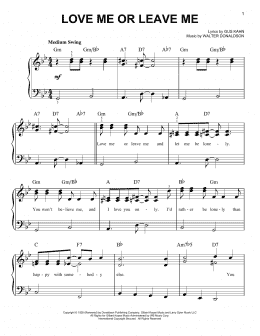 page one of Love Me Or Leave Me (Easy Piano)