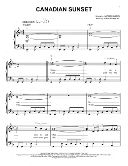 page one of Canadian Sunset (Easy Piano)