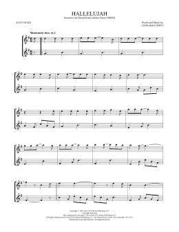 page one of Hallelujah (Alto Sax Duet)