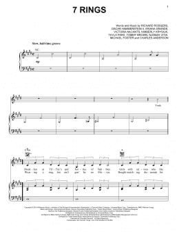 page one of 7 Rings (Piano, Vocal & Guitar Chords (Right-Hand Melody))