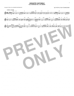 page one of Andante Cantabile (Lead Sheet / Fake Book)
