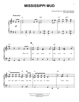 page one of Mississippi Mud (Easy Piano)