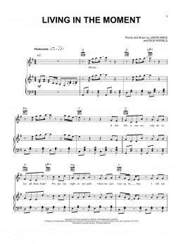 page one of Living In The Moment (Piano, Vocal & Guitar Chords (Right-Hand Melody))