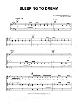 page one of Sleeping To Dream (Piano, Vocal & Guitar Chords (Right-Hand Melody))