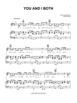 page one of You and I Both (Piano, Vocal & Guitar Chords (Right-Hand Melody))