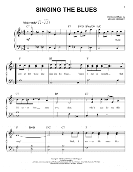 page one of Singing The Blues (Easy Piano)