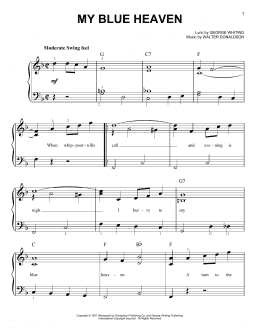 page one of My Blue Heaven (Easy Piano)